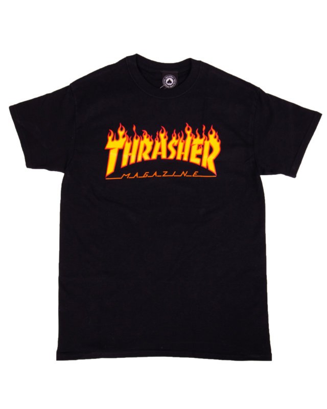 T-shirt Thrasher Flame Logo black